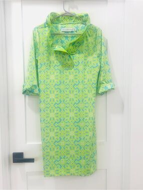Gretchen Scott Designs  Ruffneck Green Dress Size M